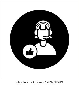care customer icon, total inclusive service on white background