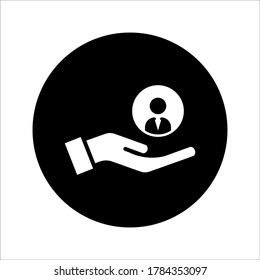 care customer icon, total inclusive service on white background