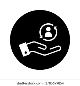 care customer icon, total inclusive service on white background