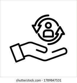 care customer icon, total inclusive service on white background