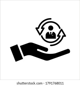 care customer icon, total inclusive service on white background