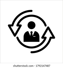 care customer icon, total inclusive service on white background