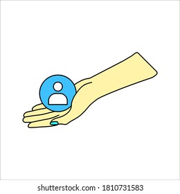 care customer icon, total inclusive service on white background