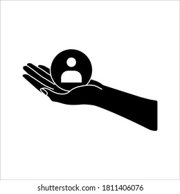 care customer icon, total inclusive service on white background