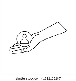care customer icon, total inclusive service on white background