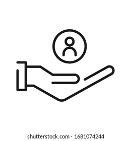 Care customer icon vector, color editable isolated on white background