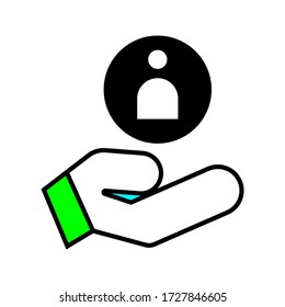 Care customer icon vector, color editable isolated.EPS 10