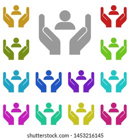 care, customer multi color icon. Simple glyph, flat illustration of Business global icons for UI and UX, website or mobile application