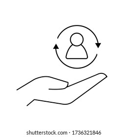 Care customer vector icon. Total inclusive service illustration sign. retention symbol.