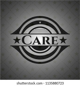 Care dark emblem. Retro