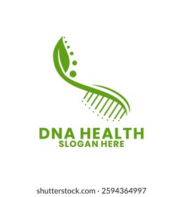 Care DNA Genetic Logo Design Template. DNA with Leaf logo design vector