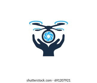 Care Drone Icon Logo Design Element