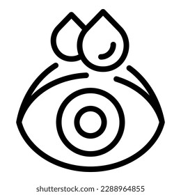 Care drop eye icon outline vector. Vision correction. Check lens