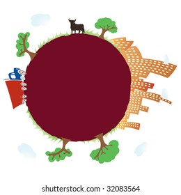 care the earth, in vector mode