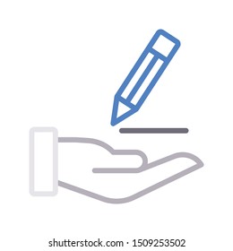 care edit colour line vector icon