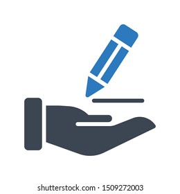 care edit glyph colour vector icon
