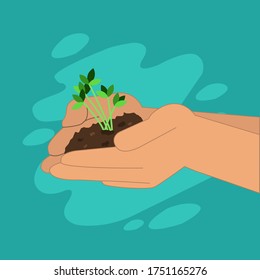 care of the environment, protection of the planet, soil conservation, plantation, reforestation, sowing, plants, earth