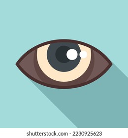 Care eye icon flat vector. Vision look. Medicine science