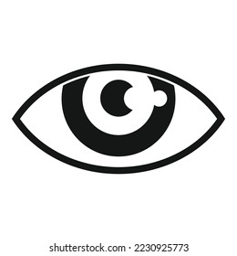 Pflege Auge Symbol einfache Vektorgrafik. Sehe nach. Medizinwissenschaft