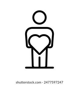 care fellow humans icon line vector design illustration template