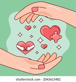 care female hands help and support