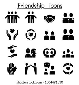 Care & Friendship icon set vector illustration graphic design