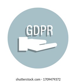 Pflege, gdpr-Badge-Symbol. Einfache Bildyph, flache Vektorillustration von Gdpr-Symbolen für i und ux, Website oder mobile Applikationen
