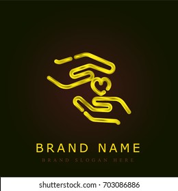 Care golden metallic logo