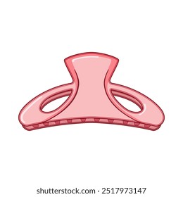 Cuidado del Clip del cabello de dibujos animados. Coleta de trenza, cierre de Barrette, pin grip Cuidado del Clip del cabello signo. Ilustración vectorial de símbolo aislado