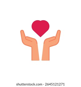 Care hand gesture vector icon. Hand gesture icon flat style. perfect use for logo, presentation, website, and more. modern icon design color style