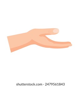 Care hand gestures vector clipart image, cupped hand sign illustration, Save or protect hand symbol, flat design style, open palms facing up 