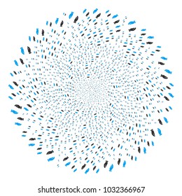 Care Hands cycle fireworks. Element twist done from randomized care hands symbols. Vector illustration style is flat iconic symbols.