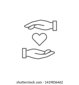 care hands friendship outline icon. Elements of friendship line icon. Signs, symbols and vectors can be used for web, logo, mobile app, UI, UX