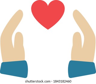 Care Hands Icon - Flat Praying Hands Icon