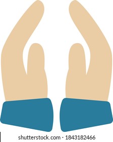 Care Hands Icon - Flat Praying Hands Icon