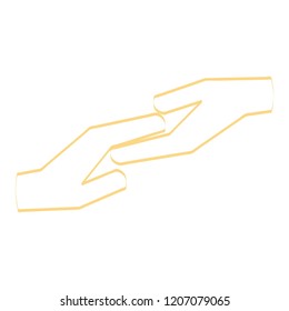 Care hands icon.vector
