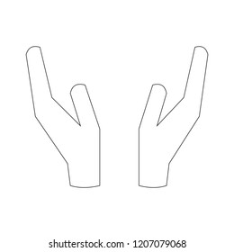 Care hands icon.vector