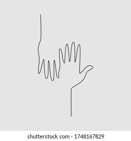 pflege eine Linie zeichnen. Einzeilige Illustration
