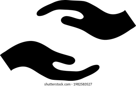 Ilustración vectorial de manos de cuidado. Un diseño de ilustración plana del icono de manos de cuidado en un fondo blanco.