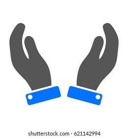 Care Hands vector pictograph. a flat illustration iconic design.