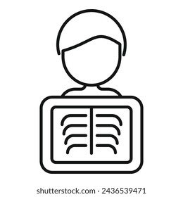 Care health body icon outline vector. Xray person image. Chest bone imaging