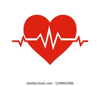 Care Heartbeat Sign Symbol Icon Logo vector