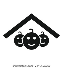 Care house support icon simple vector. Spouse unit. Protect volunteer