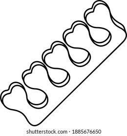 Care and hygiene for nails. Vector outline illustration.