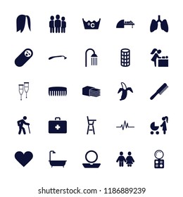 Care icon. collection of 25 care filled icons such as comb, razor, powder, eyeshadow palette, hair curler, woman with baby carriage. editable care icons for web and mobile.