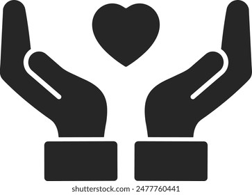 Care icon in flat style. Vector illustration graphic design