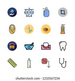care icon set. vector set about ecology, loss, crop and scissors icons set.