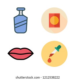 care icon set. vector set about shampoo, lips, products and pipette icons set.