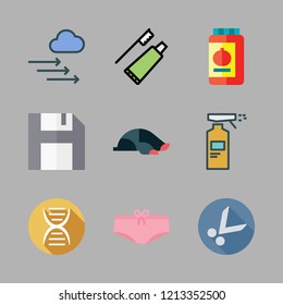 care icon set. vector set about pressure, dna, mole and spray icons set.