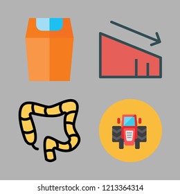 care icon set. vector set about loss, colon, trash and tractor icons set.